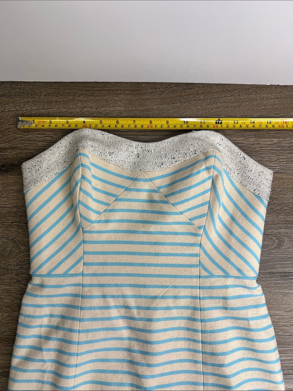 Lilly Pulitzer Remi Strapless Dress Blue Horizon Bayview Stripe Metallic NWT - Picture 13 of 16